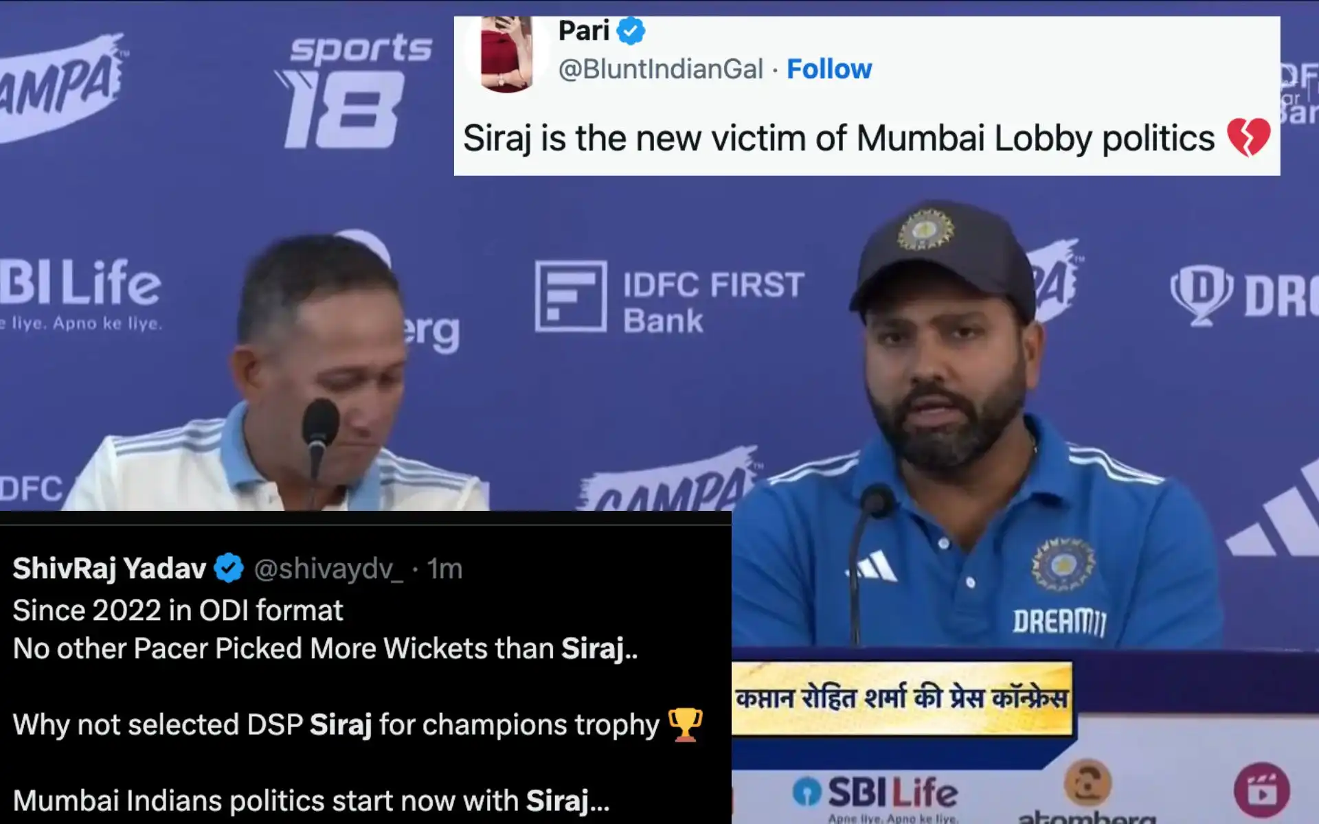 'Siraj, Samson Victim Of Politics'-Internet Slams Rohit, Agarkar After Champions Trophy Snub